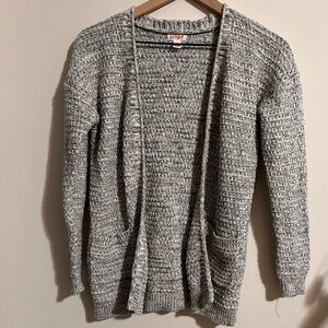 Cozy Gray Open-Front Cardigan Sweater